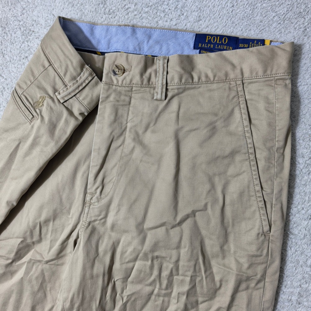 Polo Ralph Lauren Pants Mens 33/30 Tan‎ Stretch Straight Fit Chino
